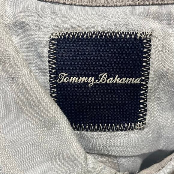 Tommy Bahama Linen Textured Long Sleeve Button Up Plaid Check Shirt Men XL Gray - Picture 4 of 7